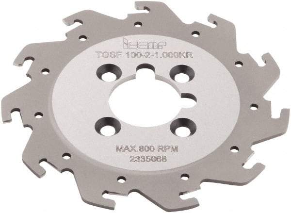 Iscar - Arbor Hole Connection, 0.079" Cutting Width, 1.02" Depth of Cut, 0.065" Cutter Diam, 1" Hole Diam, 11 Tooth Indexable Slotting Cutter - TGSF Toolholder, TAG N2 Insert - Eagle Tool & Supply