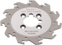 Iscar - Arbor Hole Connection, 0.079" Cutting Width, 1.02" Depth of Cut, 0.065" Cutter Diam, 1" Hole Diam, 11 Tooth Indexable Slotting Cutter - TGSF Toolholder, TAG N2 Insert - Eagle Tool & Supply