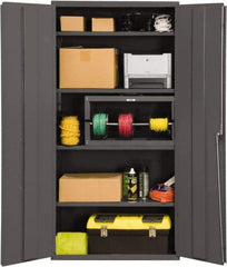 Durham - 4 Shelf Locking Storage Cabinet - Steel, 36" Wide x 18" Deep x 72" High, Gray - Eagle Tool & Supply