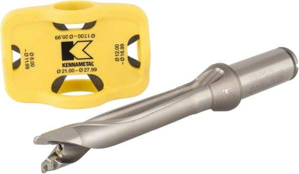 Kennametal - 17.07 to 17.99mm Diam, 5xD, 89.92mm Max Depth, 19.05mm Shank Diam, 4.53" Flute, 170.69mm OAL, Replaceable Tip Drill - V Seat Size, KTIP Toolholder, Series KenTIP - Eagle Tool & Supply