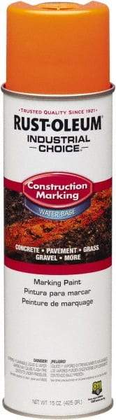 Rust-Oleum - 15 fl oz Orange Marking Paint - Water-Based Formula - Eagle Tool & Supply