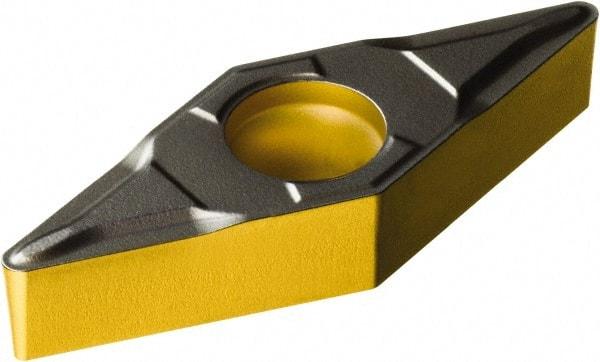 Sandvik Coromant - VBMT332 PF Grade 1515 Carbide Turning Insert - TiCN/Al2O3/TiN Finish, 35° Diamond, 3/8" Inscr Circle, 3/16" Thick, 1/32" Corner Radius - Eagle Tool & Supply
