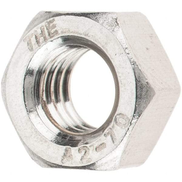 Value Collection - M6x1.00 Stainless Steel Right Hand Hex Nut - 10mm Across Flats, 5mm High, Uncoated - Eagle Tool & Supply