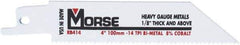 M.K. MORSE - 4" Long x 3/4" Thick, Bi-Metal Reciprocating Saw Blade - Tapered Profile, 14 TPI, Toothed Edge, Universal Shank - Eagle Tool & Supply