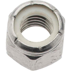 Value Collection - 3/8-16 UNC 18-8 Hex Lock Nut with Nylon Insert - 9/16" Width Across Flats, 15/32" High - Eagle Tool & Supply