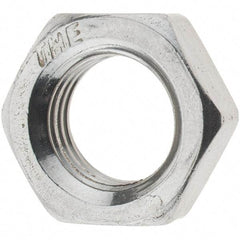 Value Collection - 3/8-24 UNF Stainless Steel Right Hand Hex Jam Nut - 9/16" Across Flats, 7/32" High, Uncoated - Eagle Tool & Supply