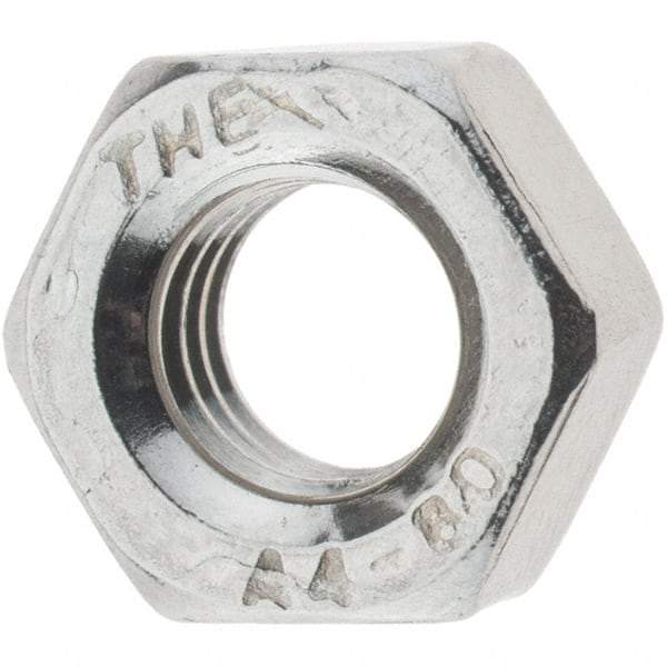 Value Collection - M6x1.00 Metric Coarse Stainless Steel Right Hand Hex Nut - 10mm Across Flats, 5mm High, Uncoated - Eagle Tool & Supply