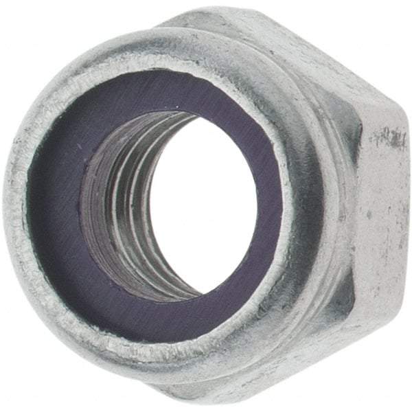 Value Collection - 5/16-18 UNC 18-8 Hex Lock Nut with Nylon Insert - 1/2" Width Across Flats, 23/64" High - Eagle Tool & Supply