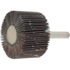 Value Collection - 1-1/2" Diam x 1" Face Width, Very Fine Aluminum Oxide Coated Mounted Flap Wheel - 1/4" Shank Mount, 180 Grit, 30,000 Max RPM - Eagle Tool & Supply
