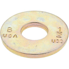 1/2″ Screw USS Flat Washer: Carbon Steel, Zinc-Plated Yellow Chromate 17/32″ ID, 1.375″ OD, 1/8″ Thick