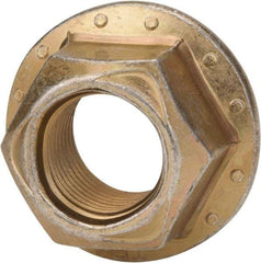 Made in USA - 5/8-11 Grade 8 Steel Hex Flange Lock Nut - Zinc Yellow Dichromate Finish - Eagle Tool & Supply