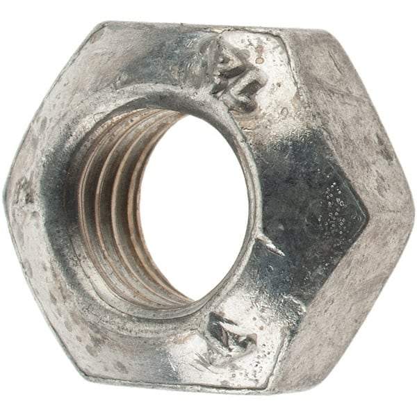 Made in USA - M10x1.50 Metric Coarse Grade 12 Hex Lock Nut with Distorted Thread - 10mm High, Cadmium Dicromate Finish - Eagle Tool & Supply