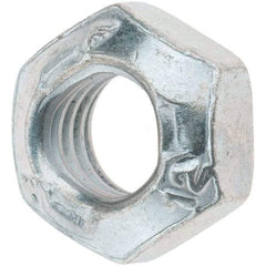 Made in USA - M8x1.25 Metric Coarse Grade 12 Hex Lock Nut with Distorted Thread - 8mm High, Cadmium Dicromate Finish - Eagle Tool & Supply