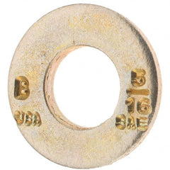 5/16″ Screw SAE Flat Washer: Carbon Steel, Zinc-Plated Yellow Chromate 11/32″ ID, 0.687″ OD, 5/64″ Thick