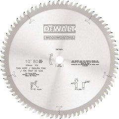 DeWALT - 10" Diam, 5/8" Arbor Hole Diam, 80 Tooth Wet & Dry Cut Saw Blade - Tungsten Carbide-Tipped, Standard Round Arbor - Eagle Tool & Supply