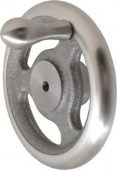 Made in USA - 5", Straight Handwheel - 1-1/2" Hub, Cast Iron, Plain Finish - Eagle Tool & Supply