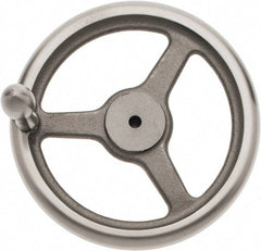 Made in USA - 10", Straight Handwheel - 2-1/4" Hub, Cast Iron, Plain Finish - Eagle Tool & Supply