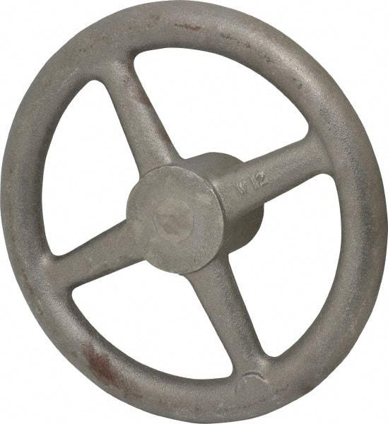 Made in USA - 12", Straight Handwheel - 3" Hub, Cast Iron, Plain Finish - Eagle Tool & Supply
