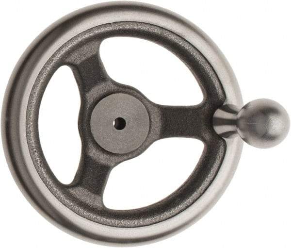 Made in USA - 6", Offset Handwheel - 1-3/8" Hub, Cast Iron, Plain Finish - Eagle Tool & Supply