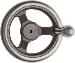 Made in USA - 6", Offset Handwheel - 1-3/8" Hub, Cast Iron, Plain Finish - Eagle Tool & Supply