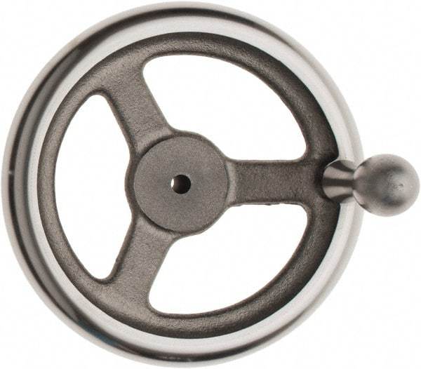 Made in USA - 7", Offset Handwheel - 1-5/8" Hub, Cast Iron, Plain Finish - Eagle Tool & Supply