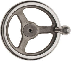 Made in USA - 8", Offset Handwheel - 1-3/4" Hub, Cast Iron, Plain Finish - Eagle Tool & Supply