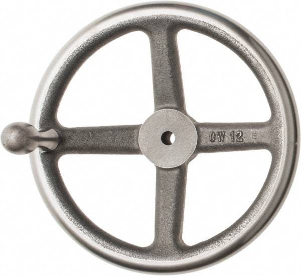 Made in USA - 12", Offset Handwheel - 2-1/2" Hub, Cast Iron, Plain Finish - Eagle Tool & Supply