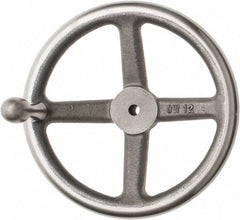 Made in USA - 12", Offset Handwheel - 2-1/2" Hub, Cast Iron, Plain Finish - Eagle Tool & Supply