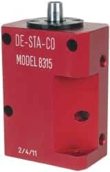 De-Sta-Co - 90 Lb Clamping Force, Right Hand Swing, 31.75mm Total Stroke, Single-Acting Pneumatic Swing Clamp - 1/8 NPT Port, 104.39mm Body Length x 38.1mm Body Width, 2.01 Cu In (Clamp), 2.26 Cu In (Unclamp), 130 Max psi - Eagle Tool & Supply