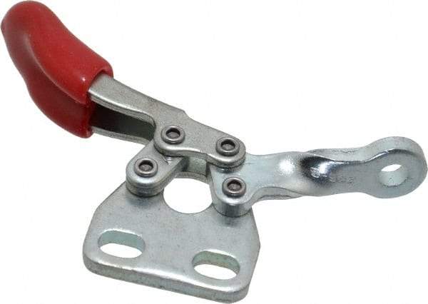 De-Sta-Co - 60 Lb Holding Capacity, Horizontal Handle, Manual Hold Down Toggle Clamp - 82° Handle Movement, 94° Bar Opening, Solid Bar, Straight Base, Electro-Plated Zinc, Carbon Steel - Eagle Tool & Supply