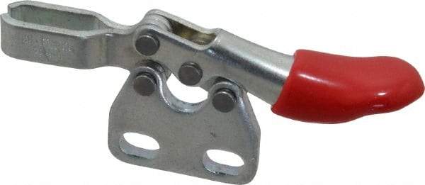 De-Sta-Co - 60 Lb Holding Capacity, Horizontal Handle, Manual Hold Down Toggle Clamp - 80° Handle Movement, 90° Bar Opening, U-Bar, Straight Base, Electro-Plated Zinc, Carbon Steel - Eagle Tool & Supply