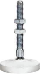 De-Sta-Co - 3/8-16 Carbon Steel Swivel Foot Tip Clamp Spindle Assembly - 61.98mm Thread Length, 90.4mm OAL, Flat Tip Cap, 2" Tip Surface Diam, Use with Toggle Clamps - Eagle Tool & Supply
