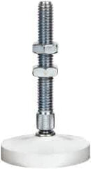 De-Sta-Co - 3/8-16 Carbon Steel Swivel Foot Tip Clamp Spindle Assembly - 61.98mm Thread Length, 90.4mm OAL, Flat Tip Cap, 2" Tip Surface Diam, Use with Toggle Clamps - Eagle Tool & Supply