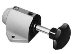 De-Sta-Co - 3,000 N Capacity, M6 Plunger, 12mm Plunger Diam, Foot Mt, One Hand, Hand Lever Actuation, Variable Stroke Straight Line Action Clamp - 45mm Max Rapid Stroke, 3mm Max Clamping Stroke, 6.5mm Mt Hole Diam, 68mm Overall Height, 153mm OAL - Eagle Tool & Supply