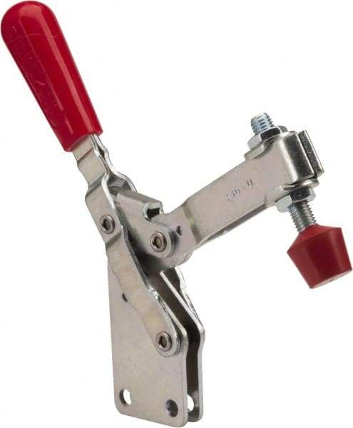 De-Sta-Co - 600 Lb Holding Capacity, Vertical Handle, Manual Hold Down Toggle Clamp - 58° Handle Movement, 103° Bar Opening, U-Bar, Straight Base, Electro-Plated Zinc, Carbon Steel - Eagle Tool & Supply