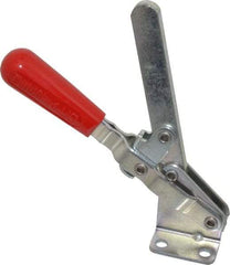 De-Sta-Co - 750 Lb Holding Capacity, Vertical Handle, Manual Hold Down Toggle Clamp - 58° Handle Movement, 103° Bar Opening, Solid Bar, Flanged Base, Electro-Plated Zinc, Carbon Steel - Eagle Tool & Supply