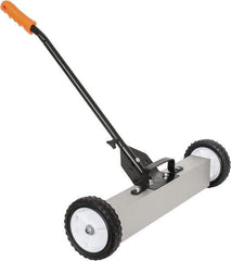 Shields Magnetics - 24" Long Push Magnetic Sweeper with Wheels - 6-13/16" Wide x 13" High x 48" Long, 7" Wheel Diam, 3/4 to 1-1/2" Clearance - Eagle Tool & Supply