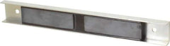 Eclipse - 30 Max Pull Force Lb, 12" Long x 1-1/2" Wide x 5/8" Thick, Rectangular Channel, Ceramic Fixture Magnet - 212°F Max Operating Temp, 0.01" Mounting Hole Diam, Stainless Steel Housing - Eagle Tool & Supply