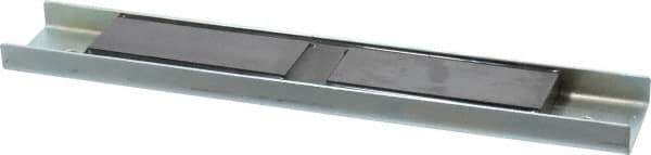 Eclipse - 45 Max Pull Force Lb, 12" Long x 2" Wide x 5/8" Thick, Rectangular Channel, Ceramic Fixture Magnet - 212°F Max Operating Temp, 0.01" Mounting Hole Diam, Stainless Steel Housing - Eagle Tool & Supply