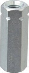 Made in USA - 3/8-16 UNC, 1-3/4" OAL Steel Standard Coupling Nut - Zinc-Plated Finish, 5/8" Width Across Flats - Eagle Tool & Supply