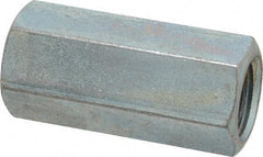 Made in USA - 3/4-10 UNC, 2-1/4" OAL Steel Standard Coupling Nut - Zinc-Plated Finish, 1" Width Across Flats - Eagle Tool & Supply