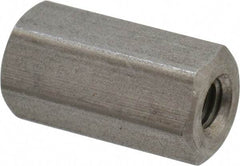 Made in USA - #10-32 UNF, 3/4" OAL Stainless Steel Standard Coupling Nut - 3/8" Width Across Flats - Eagle Tool & Supply