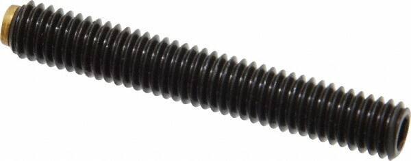 J.W. Winco - M6x1.00 Metric Coarse, 40mm Length of Thread, Soft Tip Point Set Screw - Grade 5.8 Steel, 3mm Key - Eagle Tool & Supply