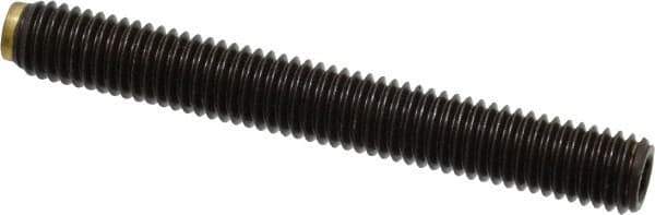 J.W. Winco - M8x1.25 Metric Coarse, 63mm Length of Thread, Soft Tip Point Set Screw - Grade 5.8 Steel, 4mm Key - Eagle Tool & Supply