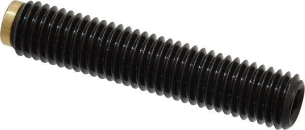 J.W. Winco - M10x1.50 Metric Coarse, 50mm Length of Thread, Soft Tip Point Set Screw - Grade 5.8 Steel, 5mm Key - Eagle Tool & Supply