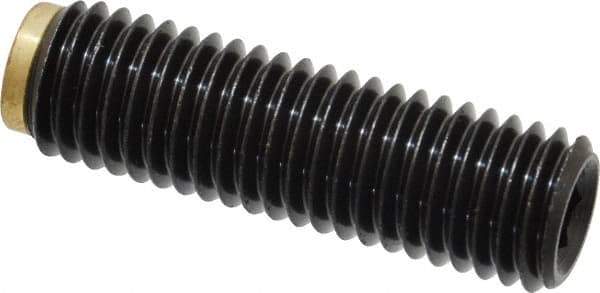 J.W. Winco - M12x1.75 Metric Coarse, 40mm Length of Thread, Soft Tip Point Set Screw - Grade 5.8 Steel, 6mm Key - Eagle Tool & Supply
