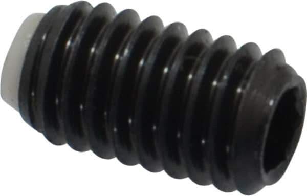 J.W. Winco - M6x1.00 Metric Coarse, 10mm Length of Thread, Soft Tip Point Set Screw - Grade 5.8 Steel, 3mm Key - Eagle Tool & Supply