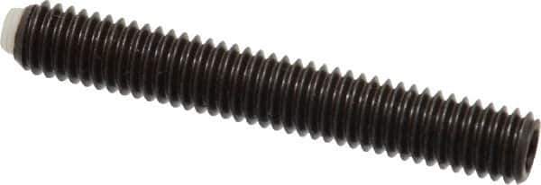 J.W. Winco - M6x1.00 Metric Coarse, 40mm Length of Thread, Soft Tip Point Set Screw - Grade 5.8 Steel, 3mm Key - Eagle Tool & Supply