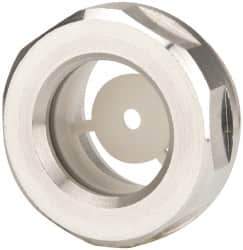 J.W. Winco - G 3/4 Thread, 30mm Distance Across Flats, Aluminum Oil Level Sight Glasses - 32mm Flange Diameter, 8mm Head Height, 9mm Length Under Head - Eagle Tool & Supply