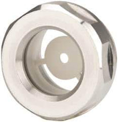 J.W. Winco - G 3/4 Thread, 30mm Distance Across Flats, Aluminum Oil Level Sight Glasses - 32mm Flange Diameter, 8mm Head Height, 9mm Length Under Head - Eagle Tool & Supply